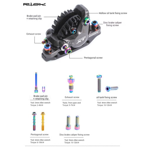 Titanium Bolt Brake Parts RISK Pair
