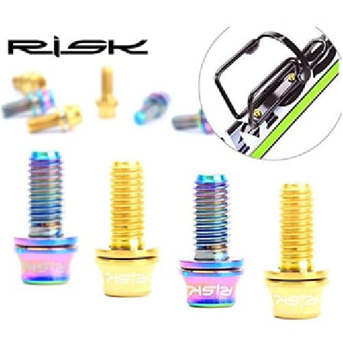 Bottle Cage Bolt RISK Titanium M5 x 12mm with Washer Pair