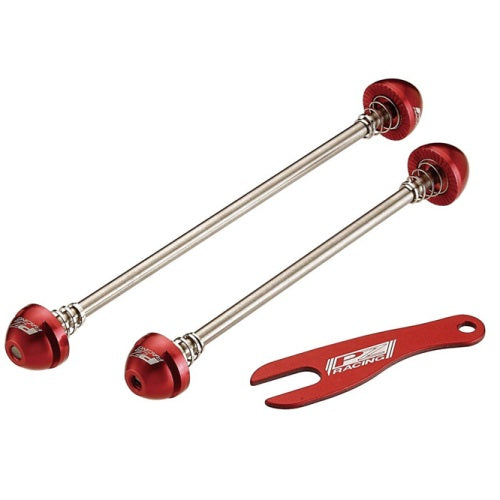 Hub Skewer PZRACING Anti-Theft Anodized Red MTB Front & Rear