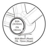 Bottom Bracket Hollowtech TRIPEAK Thread BSA Ceramic SHIMANO EMA-IB24-SHCBBR